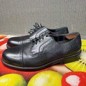 Nunn Bush Mens Size 13M Black Leather Oxford Lace-Up Cap Toe Dress Shoes